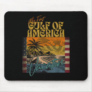 Retro Funny My First Gulf Of Usa America Vacation Mouse Pad