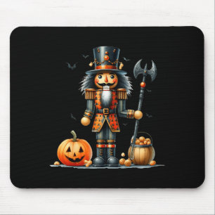 Retro Funny Nutcracker And Pumkins Hallothanksmas Mouse Pad