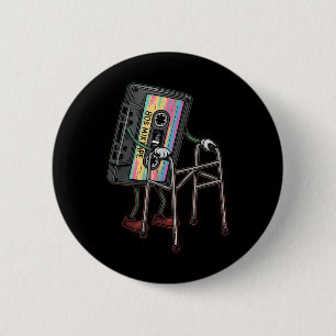 Retro Funny Old Cette Tape Walker Never Forget Flo 6 Cm Round Badge
