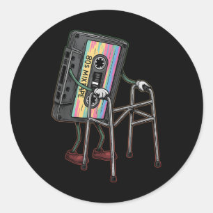 Retro Funny Old Cette Tape Walker Never Forget Flo Classic Round Sticker