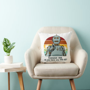 Retro funny robot needs oiling cushion