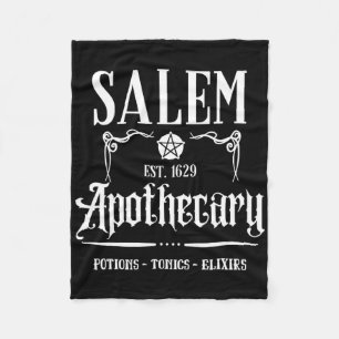 Retro Funny Salem Witch Machusetts Apothecary Hall Fleece Blanket