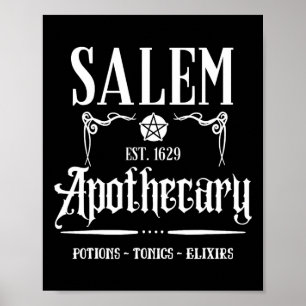 Retro Funny Salem Witch Machusetts Apothecary Hall Poster