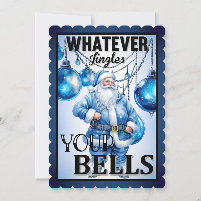 Retro Funny Santa Christmas Thank You Card (Front)