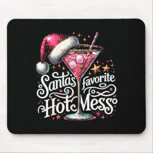 Retro Funny Santas Favourite Hot Mess Tail Mouse Pad