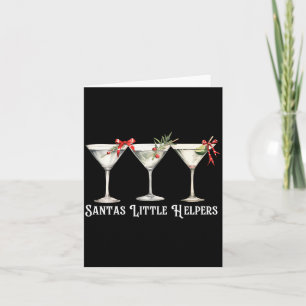 Retro Funny Santa's Little Helper Martini Merry Ch Card
