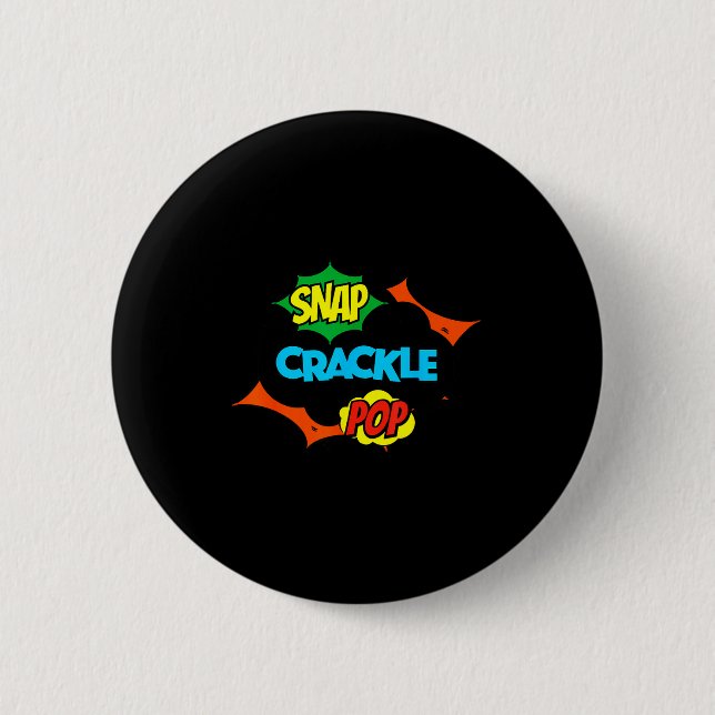 Retro Funny Snap Crackle P Quote Relax Meme Game  6 Cm Round Badge (Front)