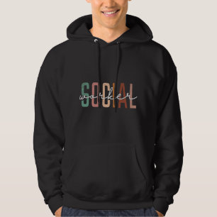Retro Funny Social Worker Appreciation Social Work Hoodie