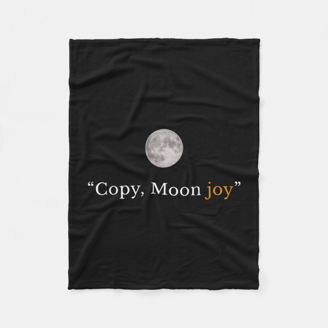 Retro funny trendy copy moon joy minimal space fleece blanket (Front)