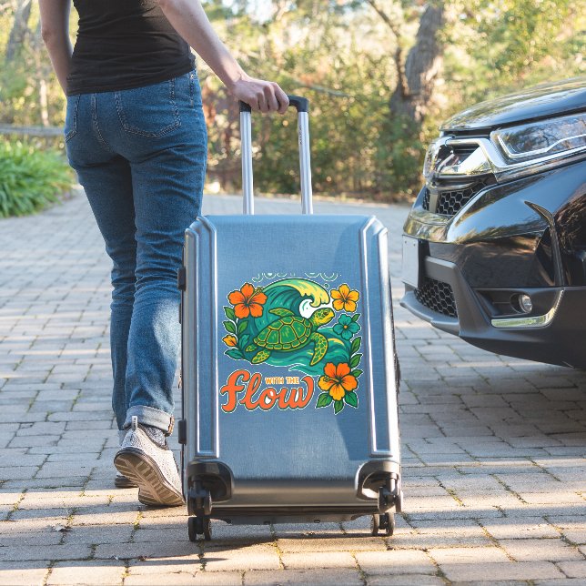 Retro Funny Turtle Shell Yeah Its Summer (Suitcase Insitu)