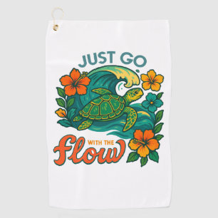 Retro Funny Turtle Shell Yeah Its Summer Golf Towel