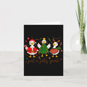 Retro Funny Xmas Just A Jolly Goose Santa Christma Card