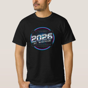 Retro Future 2026 Vintage Sci-Fi Design T-Shirt