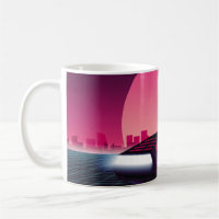 Retro future. 80s style sci-fi background with sup