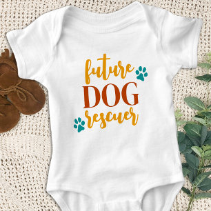 Retro Future Dog Rescuer Colourful Baby Bodysuit