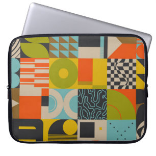 Retro future inspired artwork of abstract symbols laptop sleeve