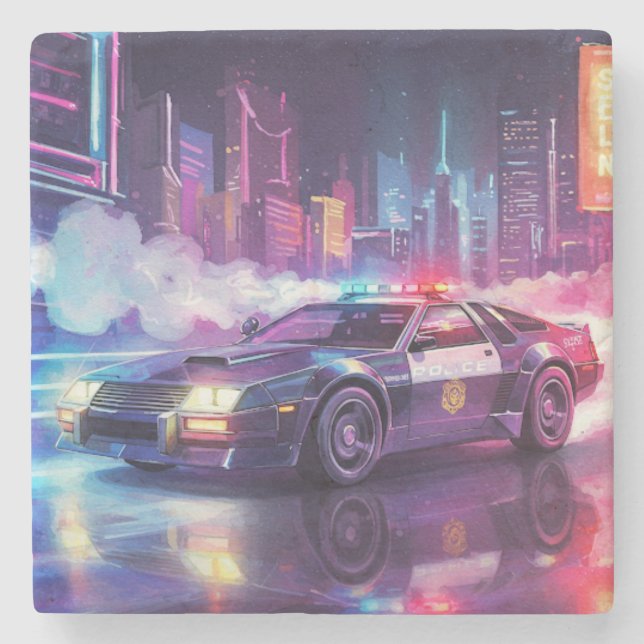 Retro Future Inspired Car Fanatic Coaster (Front)