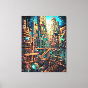 Retro Futurism Art Canvas