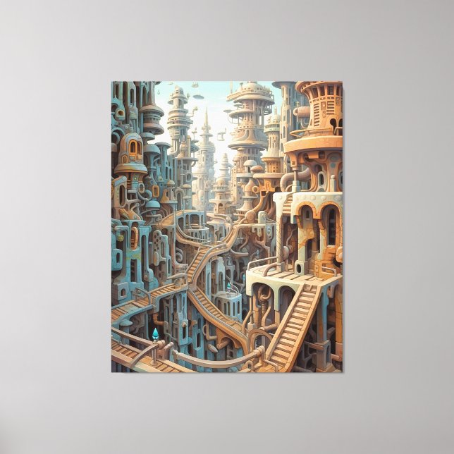 Retro Futurism Art Canvas Print (Front)
