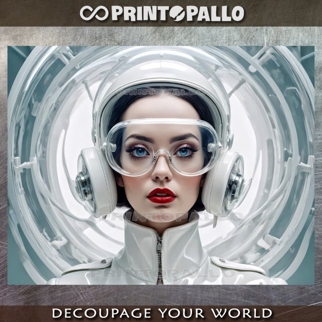 Retro futurism, Cyber Woman in white Tissue Paper (Creator Uploaded)