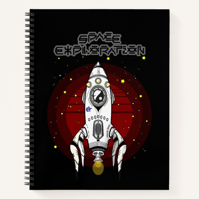 Retro Futurism Space Exploration Notebook (Front)
