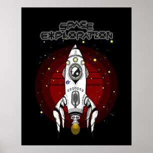 Retro Futurism Space Exploration Poster