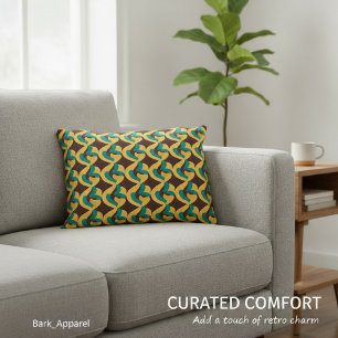 Retro Futurism Waves Pattern Decorative Cushion