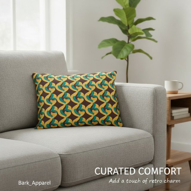 Retro Futurism Waves Pattern Decorative Cushion (Creator Uploaded)