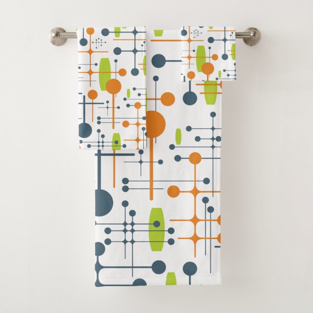 Retro Futuristic Bath Towel Set (Insitu)
