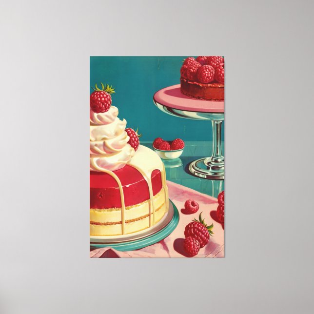 Retro futuristic cake Stretched Canvas Print (Front)