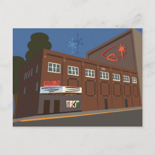 Retro-Futuristic Cosmo Theatre, Merrill, WI Postcard