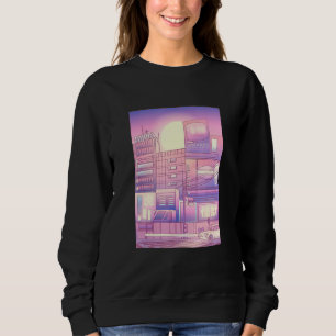 Retro Futuristic Japanese City Vaporwave 80s 90s G Sweatshirt
