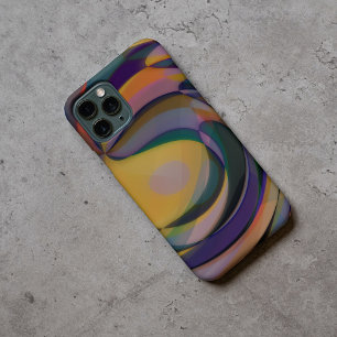 Retro Futuristic Radial Swirl Waves Art Pattern Case-Mate iPhone Case