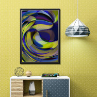 Retro Futuristic Radial Swirl Waves Art Pattern