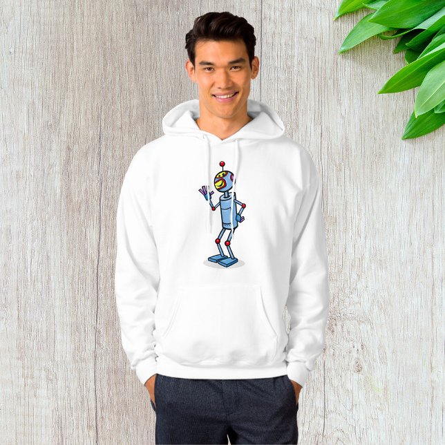 Retro Futuristic Robot Character Waving Hoodie (Creator Uploaded)