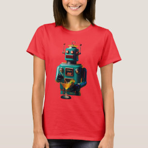 Retro Futuristic Robot ROBIA 12J2 Mixologist T-Shirt