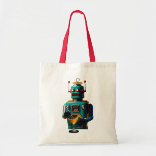 Retro Futuristic Robot ROBIA 12J2 Mixologist Tote Bag