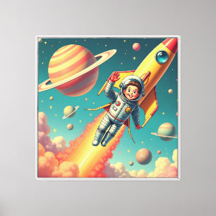 Retro-Futuristic Space Art – 1950s Style Canvas Print