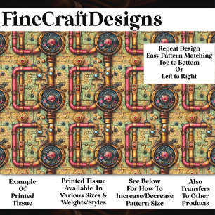 Retro Futuristic Steampunk Pipes BM5 Decoupage   Tissue Paper