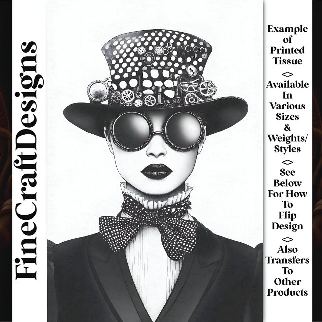 Retro Futuristic Steampunk Woman AC4 Decoupage Tissue Paper (Creator Uploaded)