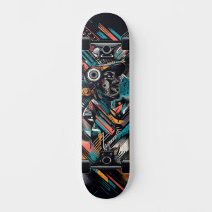 Retro-Futuristic Tech Street Art Skateboard 21