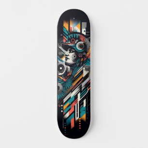 Retro-Futuristic Tech Street Art Skateboard 22