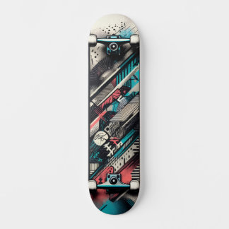 Retro-Futuristic Tech Street Art Skateboard 31