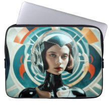 Retro futuristic woman 1950 sci-fi style