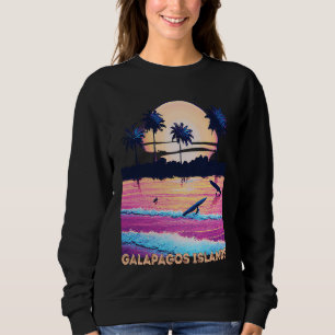Retro Galapagos Islands Ecuador Souvenir Surf Sweatshirt