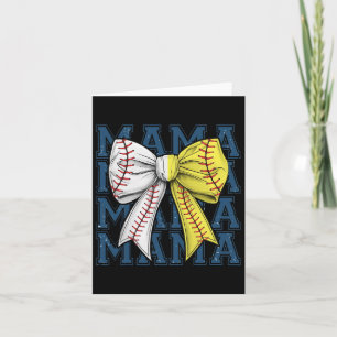 Retro Game Day Softball Baseball Mama Sports Team Card