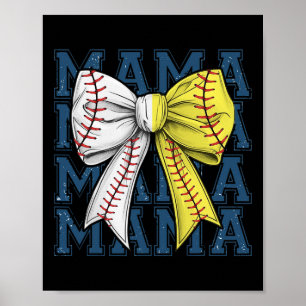Retro Game Day Softll Sell Mama Sports Team Spirit Poster