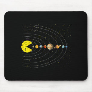 Retro Game Eating Planets Space Galaxy Gaming Boys Mouse Pad