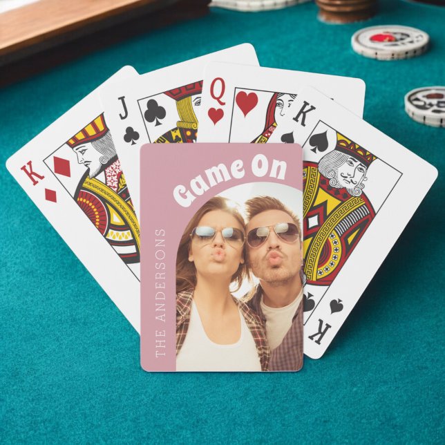 Retro Game On - Family Game Night Photo  Playing Cards (Creator Uploaded)