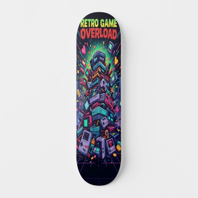 Retro Game Overload Edition 2 Skateboard (Front)